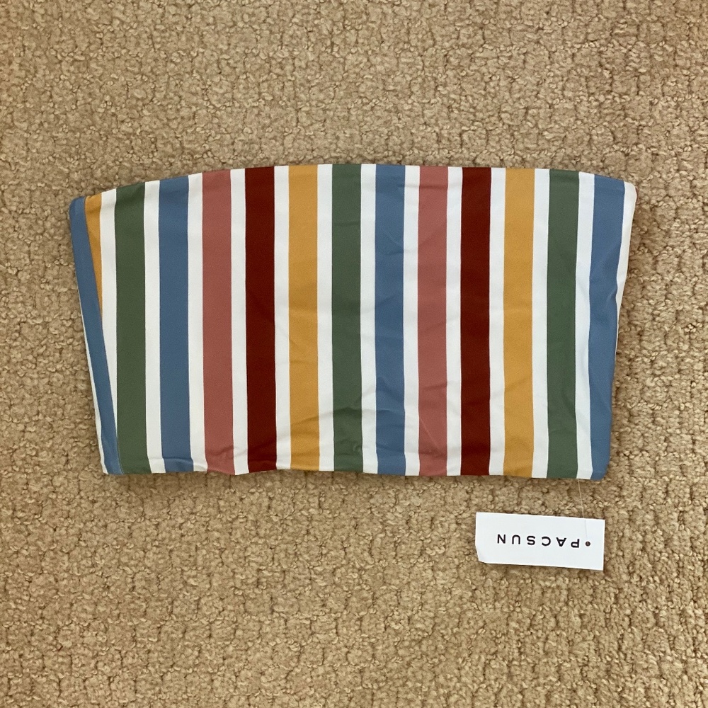 PacSun LA Hearts Striped Bikini Top